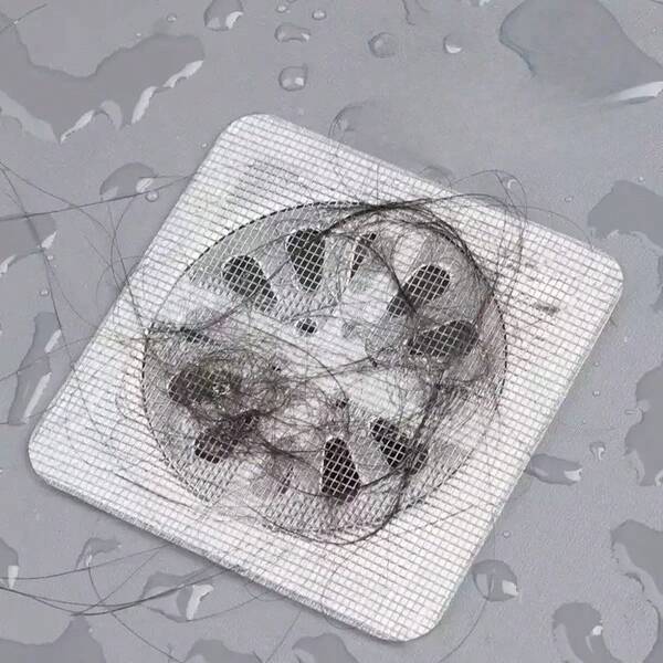 50pcs/30pcs/10pcs/3pcs Drainage Filter Cover For Hair Plugs, Disposable Shower Drainage Hair Catcher, Disposable Shower Hair Catcher, Floor Sink Filter Mesh Sticker, Hair Plugs For Bathroom Bathtubs, Bathroom Accessories, Kitchen, Bathroom, Household, Household Items(Wipe Dry Before Use To Prevent Detachment) Back To School