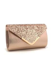 Clutch Bags V Design Metal Chain Glitter Sequined Evening Bags With Envelope Party Wedding Casual Lady Handbags Banquet Dinner Purse