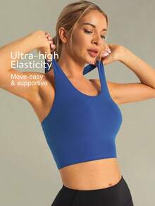 Áo lót thể thao Tender Angel New Yoga Camisole với dây đeo chéo, áo ngực thể thao co giãn cao, nâng đỡ tốt cho mùa hè. - Màu xanh lam - Xem 3