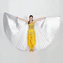 1 件活力伸缩棍翅膀肚皮舞服装翅膀 - 可拉伸仙女翼披风，适合表演、戏剧和角色扮演 - 彩色 - 查看 2