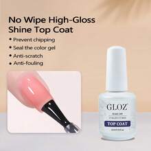 GLOZ 3pcs 15ml Matte No-Wipe Sealing Gel Nail Polish Base Coat Set, Long-Lasting Gel Nail Polish Combo, Removable With LED Lamp, Gift For Women - 無色 - 查看 3