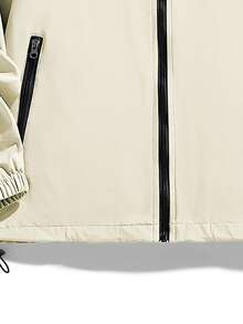 男士休闲户外轻薄字母印花风衣外套，春秋季 - 米色 - 查看 6