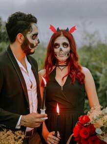 1 pièce Serre-tête de cornes de diable pour Halloween, 2 pièces Barrettes de cornes de diable rouges, accessoires de cheveux pour femmes et hommes, pour fêtes d'Halloween, cosplay, événements festifs. Bandeau à ailes de chauve-souris noires, taille unique, serre-tête pour femmes, accessoires de cheveux, diadème, serre-tête