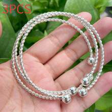 5件/10件复古波西米亚风手镯，10毫米银珠手链，波西米亚风叠戴手链，手工银质手镯，女士日常派对首饰礼品 - silvery2 - 查看 9