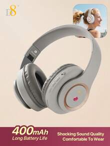 D8 头戴式耳机，无线/有线两用，可折叠，内置麦克风，支持 Micro SD 卡扩展 - （隐形款）成人儿童男女通用，续航 10-15 小时，可折叠头戴式耳机，带麦克风，低音强劲，立体声效果出色，配备柔软记忆蛋白耳罩，兼容 /安卓手机/PC - 彩色 - 查看 17