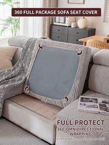 1pc Stretch Sofa Cover, Non-Slip Full Coverage Sofa Seat Cover, Suitable For All Seasons, Fabric Thickened Sofa Slipcover, Machine Washable, Dust-Proof, Pet-Friendly, Decor For Bedroom, Office, Living Room, Fits L-Shaped Sofa And 1/2/3/4 Seater