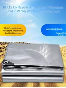 VANDHAM 1 rollo de hoja de lona impermeable y resistente a los rayos UV, de material de PE recubierto de plata por ambos lados, con protección UV y resistente al desgarro, para cubrir camiones, remolques y equipos al aire libre