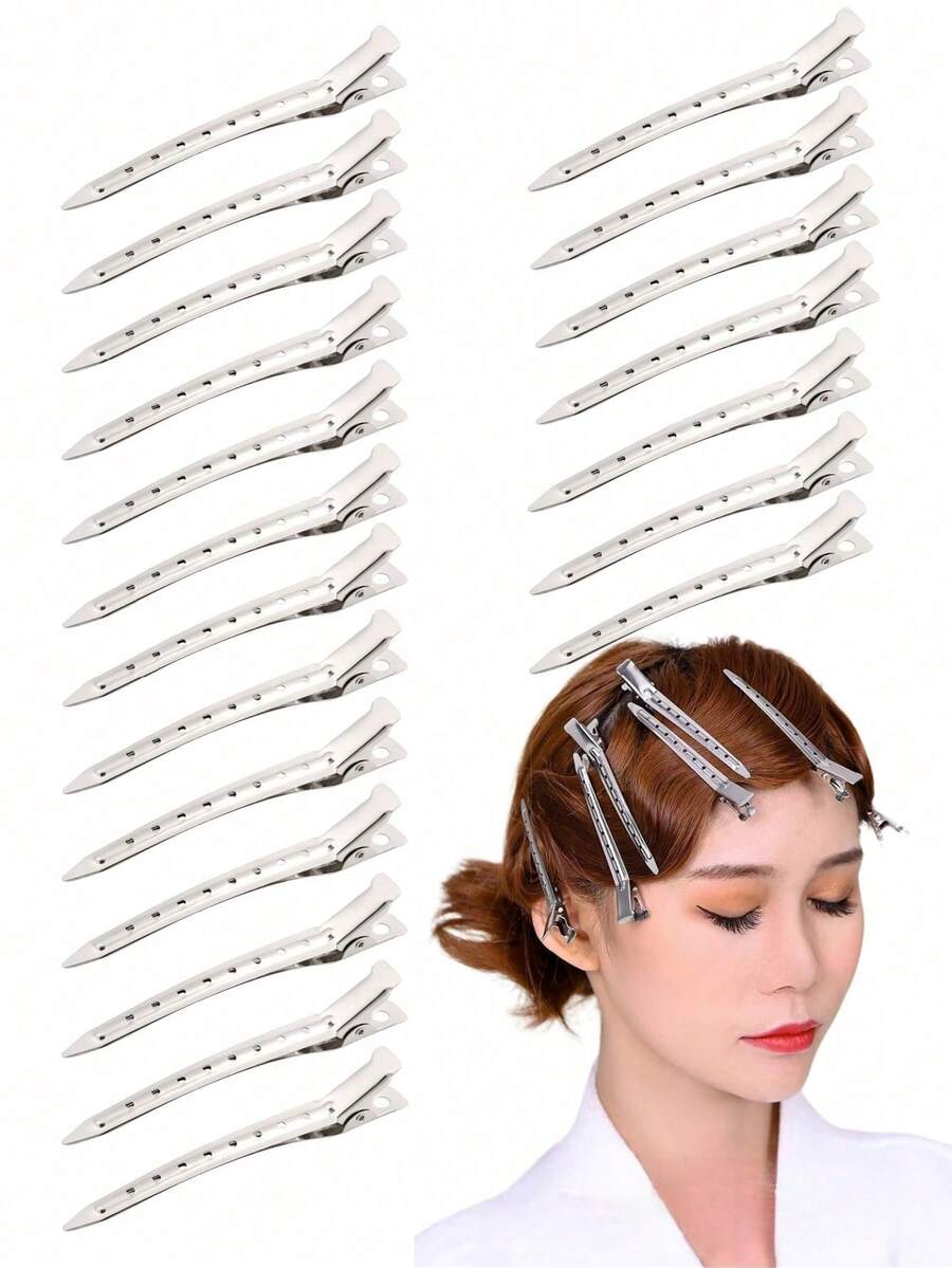 20个装蓬松发夹,可固定发根,适用于女性,打造无痕刘海,高冠造型,适合个人化妆造型、美发师、摄影工作室、头部配饰、发夹,夏季、假日、旅行、节日、派对等场合。 - 銀色 - 查看 1