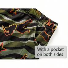 Little & Big Boys 2-Piece Cozy Summer Pajamas Black Gamer Tank Top & Shorts Cool PJ Kid Set Size 6-18 - Olive Green - View 4