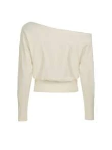 ii Casual Women's Asymmetric Off-Shoulder Sweater With Stylish Design