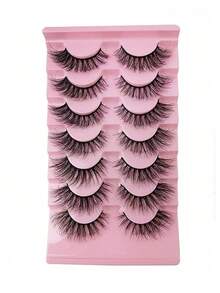7Pairs Russian Inspired Cat Eye Mink Fake Eyelashes, Natural Looking D Curl Fluffy False Lashes Extension - Criss Cross lashes - View 9
