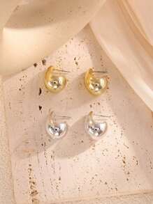 6pcs/Set Classic And Fashionable Multicolor Teardrop Stud Earrings For Women, Ideal For Dating, Vacation, Daily Wear And Gift Jewelry