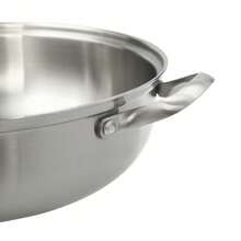 SENDERPICK Stainless Steel Wok Frying Pan With Lid Wok Pan With Lid Stir-Frying Pan - Silver - View 10