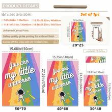 1pc Baby Room Decor Nursery Wall Art. Children's Room Wall Decal Art Poster . My Little Universe. Space Travel . Children's Posters, Vintage Cute Inspirational Posters, Children's Gifts . Girls Kids Room Decor, Girls Room Decor, Boho Kids Room Decor - Multicolor - View 3