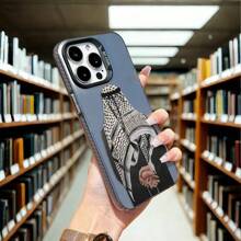 Funda de teléfono con silueta de hombre árabe religioso Kaffa, resistente a golpes de doble capa, pintada con IMD, cubierta de teléfono chapada compatible con iPhone 16 Pro Max, 15 Pro Max, 14 Plus, 11 Pro Max, 12 Pro, 13 Pro Max