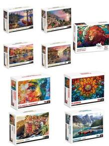 Adults 1000-Piece Mediterranean Oil Painting Puzzles - 70x50cm/27.56x19.69inch Big Size Jigsaw Puzzle Wall Art For Home Decor & Family Game Party,Suitable Toys Gifts For Mother'S Day, Father'S Day, Birthday Christmas Holidays