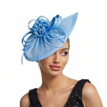 Elegant Alluring Women Derby Church Wedding Feather Sinamay Fascinator Headband Hair Clip Mini Hats Tiny Hats Derby Hat Mini Top Hat Mini Cap, School Stuff