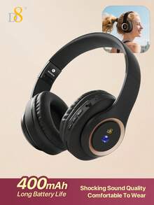 D8 头戴式耳机，无线/有线两用，可折叠，内置麦克风，支持 Micro SD 卡扩展 - （隐形款）成人儿童男女通用，续航 10-15 小时，可折叠头戴式耳机，带麦克风，低音强劲，立体声效果出色，配备柔软记忆蛋白耳罩，兼容 /安卓手机/PC - 彩色 - 查看 14