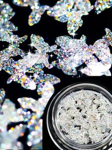Beautizon Nailartlab 1pc Heart, Butterfly, Star Nail Art Decorations, Holographic DIY Y2K Style Glitter Nail Art Decorations, 3D Nail Jewelry - 彩色 - 查看 14