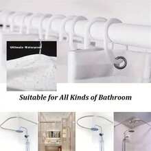 Shower Curtain, Beige, Textile Polyester Fabric Bathroom Curtain, Waterproof Washable Shower Curtain, Suitable For Bathtubs, Anti-Mold, Quick-Drying, With 12 Hooks - Beige - View 6