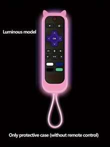 1 个 Roku 遥控器夜光硅胶保护套(不含遥控器)防摔加厚软猫耳朵适用于 Roku Streaming Stick 4K、Express 4K+、Premiere、Streambar、简易遥控器/语音遥控器带挂绳,硅胶遥控器套适用于 Roku 电视遥控器/Roku 简易遥控器/Roku 语音遥控器(不带耳机插孔)适用于学校、办公室、家庭、旅行、包、整理器、存储 - 彩色 - 查看 11