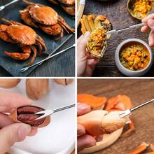 5pcs Seafood Tool Set With Lobster Sheller Stainless Steel Crab Crackers Crab Leg Fork Seafood Scissors And Storage Bag, Crab Leg Pick Utensils Set Crab Eating Tools - Multicolor - View 10