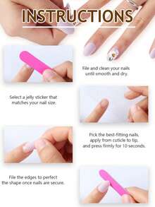 10片装可爱萌猫爪美甲粉色猫眼显白甜美少女穿盔甲短款手工可重复使用假盔甲按压指甲美甲用品 - 粉色 - 查看 7