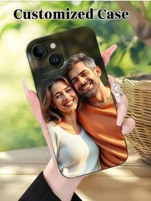 1pc Custom Photo Phone Case, Personalized Image On Black TPU Case, Compatible With Apple 16/15/14/13/12/11 Pro Max, 14/15/16 Plus, Galaxy S25/S24/S23/S22 Ultra Accessories. Full Protection Shock-Resistant Back Cover, Suitable As Anniversary, Valentine's, Birthday, Wedding, Thanksgiving, Father's Day, Couples, Friend Gift For Mom, Dad, Boyfriend, Girlfriend. - Black - View 6