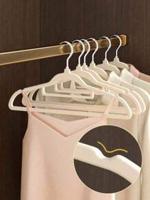 20pcs/10pcs Flocked Hangers, Non-Slip Flocked Suit Pants Clothes Drying Rack Rotating Hook Hangers, Suitable For Suits And Coats, Space Saving (Random Color)