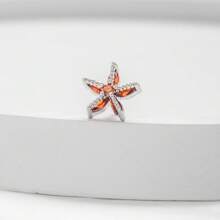 1pc Fashionable Elegant Minimalist Copper & Cubic Zirconia Flower Shaped L-Shaped Nose Stud, Daily Wear, Holiday Party, Birthday Gift For Women