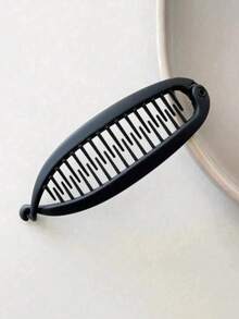 2 Pieces/1 Piece, Simple Matt Solid Color Fish Tail Hair Clips, Elegant Vertical Ponytail Banana Clip Solid Color Casual Polypropylene Ponytail Clip For Daily Commute, Non-Damaging To Hair, Hair Accessories - Multicolor - View 10