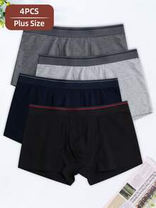 Norcotton 4pcs Men's Underwear, Pure Cotton Side Opening Boxer Briefs, Breathable Cotton Boxing Shorts - Multicolor - View 7