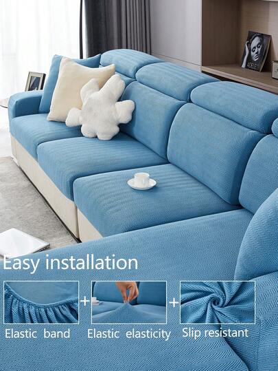 1 件弹力沙发套，防滑全覆盖沙发座套，适合所有季节，布艺加厚沙发套，可机洗，防尘，宠物友好，装饰性沙发保护套，可调节，适用于转角沙发、卧室、办公室、客厅、L 型沙发和 1/2/3/4 座