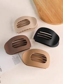 4 stuks/1 stuk minimalistische matte platte holle ellips grote haarklemmen, hoogwaardige elegante knot-opgestoken paardenstaartklemmen voor vrouwen, geschikt voor dagelijks gebruik, buiten, sport, bijeenkomsten, thuis, matchend, geweldig cadeau voor Moederdag, Pasen, Thanksgiving