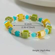 1pc New Colorful Ceramic & Glass Friendship Bracelet, Suitable For Gifts To Classmates