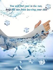 1pc Cooling Arm Sleeve, Made Of Breathable Elastic Quick-Dry Ice Silk, Perfect For Daily Wear, Cycling, Running, Golf, Fishing, Hiking, Basketball, Soccer And Outdoor Activities, Anti-UV, Beach Essential