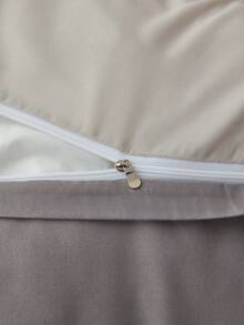 2/3件套卡其色和灰色双色被套套装，纯色亲肤被套套装，简约双面被套套装，柔软透气，适用于单人床/双人床/大号床/特大号床 - 卧室、客房、宿舍的理想之选，包含1件被套和1/2个枕套（不含填充物），可机洗床上用品 - 卡其色+灰色 - 查看 7