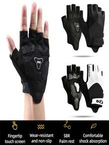 1 Pair Bike Gloves Cycling Gloves Biking Gloves Bicycle Gloves For Men Women With Anti-Slip Shock-Absorbing Pad,Light Weight Half Finger Gloves For Cycling Workout Training Outdoor