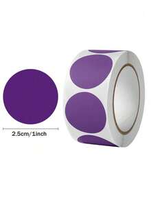 Rollo de 500 piezas / Pegatinas redondas de colores, etiquetas sencillas, etiquetas para escribir, 8 colores para manualidades, adecuado para oficina, aula, estudiantes, papel, útiles escolares (2.54 cm) - Multicolor - Ver 11