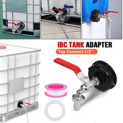 Bucket Connector Faucet, Universally Applicable To Rainwater Tanks, IBC Containers, Rainwater Buckets, Or Camping Tanks. Can Be Used As A Quick Contact Switch For IBC Tonnage Valves.