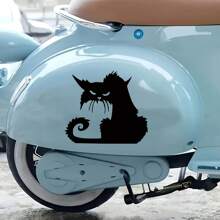 Autocollant mural en silhouette de chat noir, imprimé animal en chlorure de polyvinyle auto-adhésif, thème : animaux, pour la décoration de la maison et du salon, sans électricité nécessaire, à usage unique - 1 pièce
