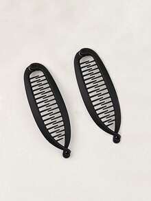 2 Pieces/1 Piece, Simple Matt Solid Color Fish Tail Hair Clips, Elegant Vertical Ponytail Banana Clip Solid Color Casual Polypropylene Ponytail Clip For Daily Commute, Non-Damaging To Hair, Hair Accessories - Multicolor - View 8