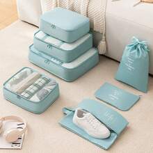 10Pcs Packing Cubes Compression Travel Luggage Storage Bags Organiser UK - Black - View 6