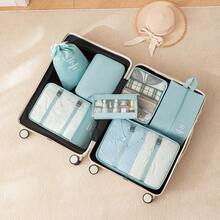 10Pcs Packing Cubes Compression Travel Luggage Storage Bags Organiser UK - Black - View 8