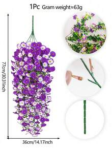 1/2/4/6pcs Artificial Eucalyptus Silk Flower Vines, UV-Resistant Greenery For Outdoor Hanging, Suitable For Anniversary, Graduation, Wedding, Party, Home, Office, Porch, Garden, Wall Decor In Spring & Summer - Morning Glory Wall Hanging Two Colors-02 - View 4