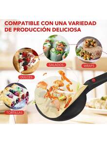 Portable Non-Stick Electric Crepe Maker For Home Use, Automatic Pancake And Crepe Machine - US A Type Plug(110-127V) - View 9