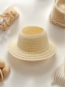 (Hat Only) 1pc Doll Straw Hat, BUBU Openwork Mini Hat, Cute Doll Hat - Multicolor - View 3