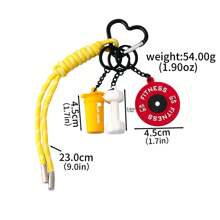 3DMini 哑铃健身壶钥匙扣 男女时尚包挂件 健身爱好者运动员包车钥匙装饰礼物 适合送给男朋友和父亲的有趣礼物 背包装饰