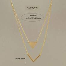 1 Stück elegante geometrische Dreieck V-förmige Anhänger Halskette, modische Schlüsselbein Kette für Frauen, fein und hochwertig, geeignet für alle Jahreszeiten, perfekt als Geschenk zum Lehrertag, Abschluss für Studenten, Freunde, Töchter