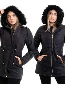 Women's Double-Sided Twill Nylon Parka Plus With Cap - Rusty Rose - View 6